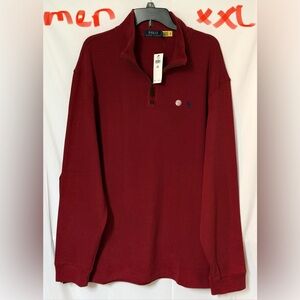 Polo Ralph Lauren Men's Burgundy Zip-Up Sweater
